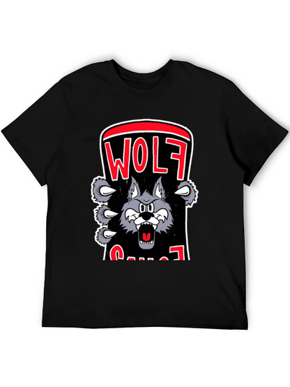 Wolf Cartoon Graphic Print T-Shirt