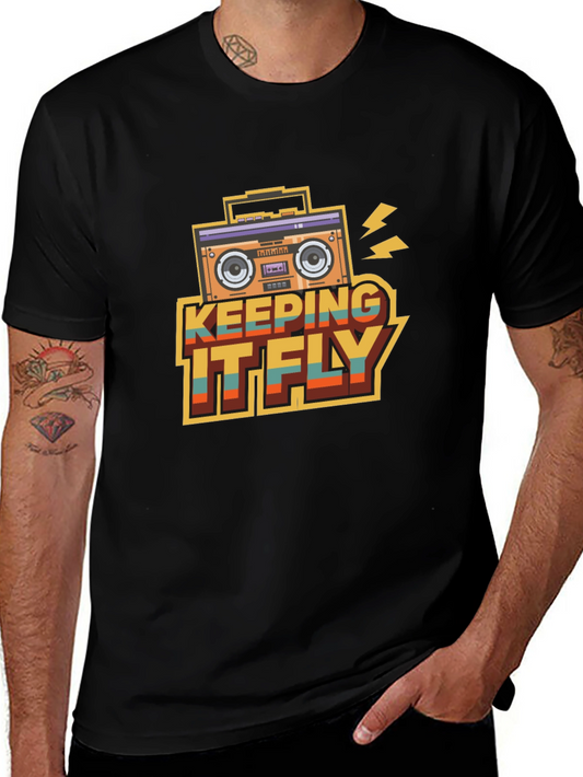 Retro Keeping It Fly Boombox T-Shirt