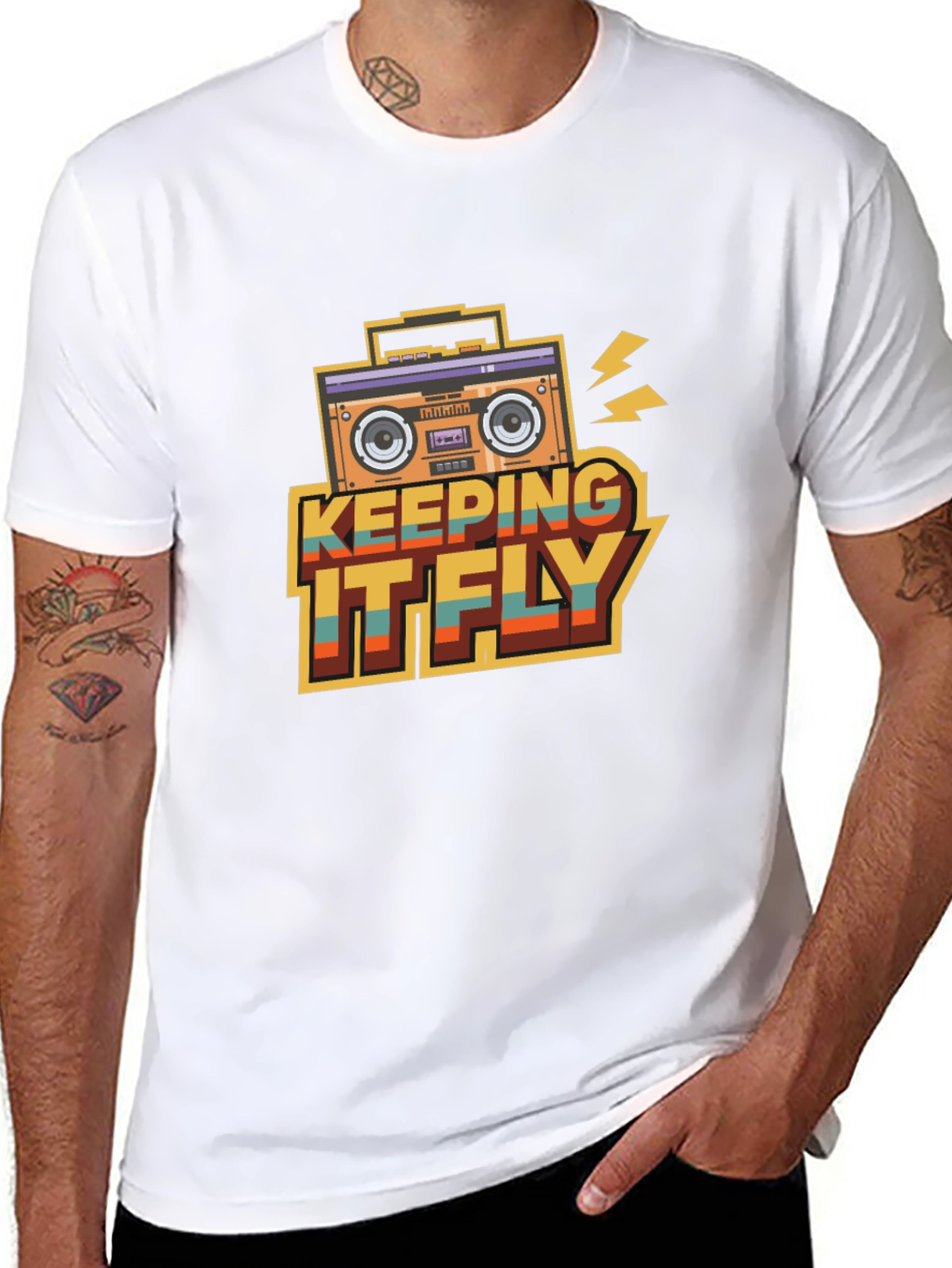 Retro Keeping It Fly Boombox T-Shirt