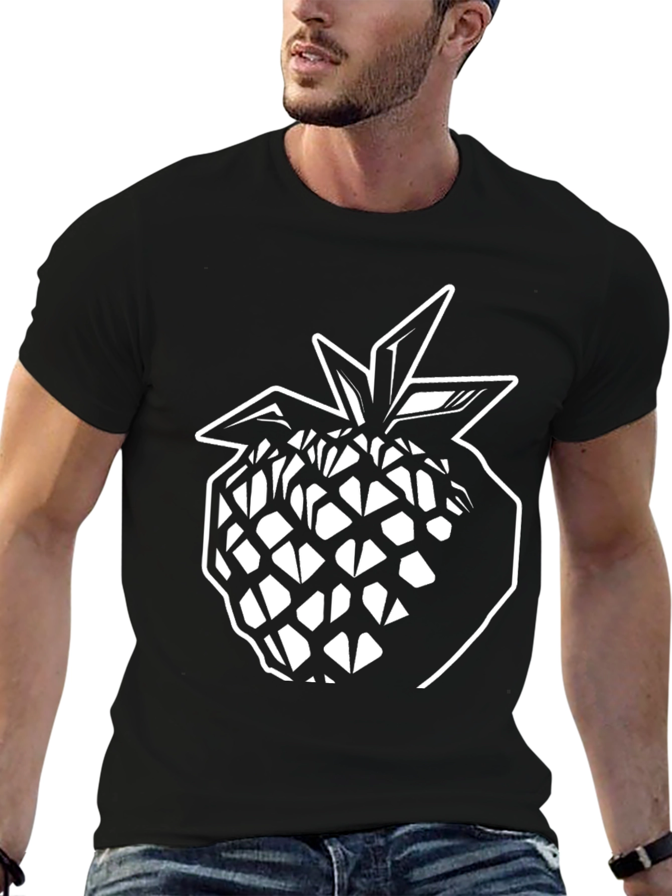 Black Pineapple Graphic Tee - Modern Style