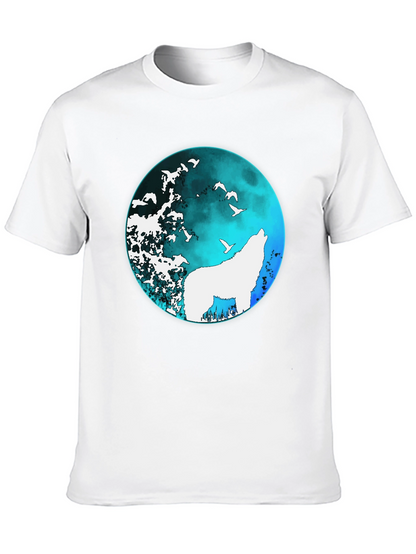 Wolf Moon Graphic Tee - Black Cotton T-Shirt