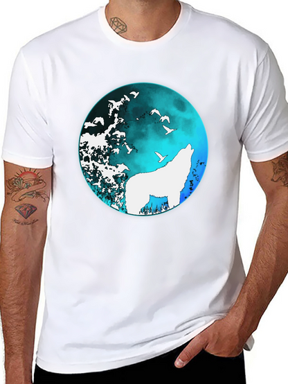 Wolf Moon Graphic Tee - Black Cotton T-Shirt