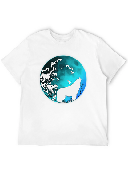 Wolf Moon Graphic Tee - Black Cotton T-Shirt