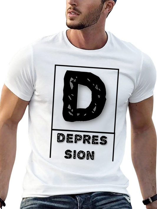 Depression D Graphic T-Shirt - Modern Design Soft Fabric