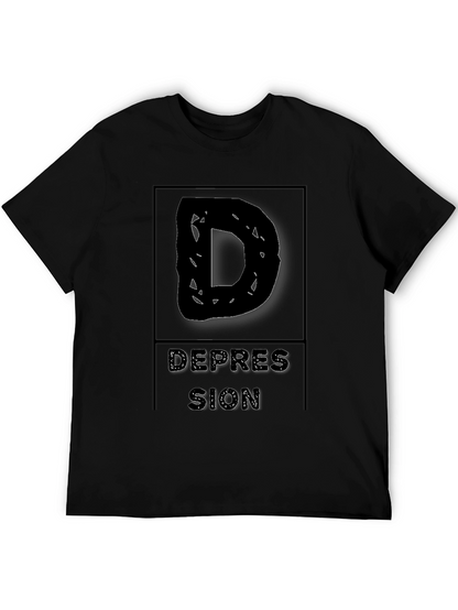 Depression D Graphic T-Shirt - Modern Design Soft Fabric