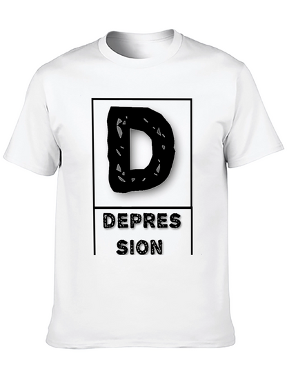 Depression D Graphic T-Shirt - Modern Design Soft Fabric