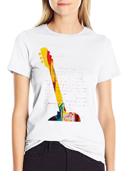 Abstract Guitar Graphic Tee - Bold Artistic Design