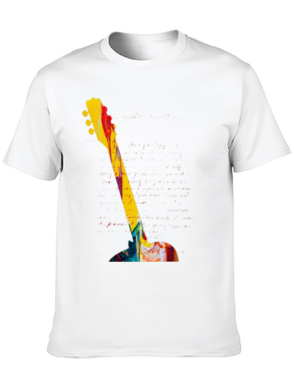 Abstract Guitar Graphic Tee - Bold Artistic Design