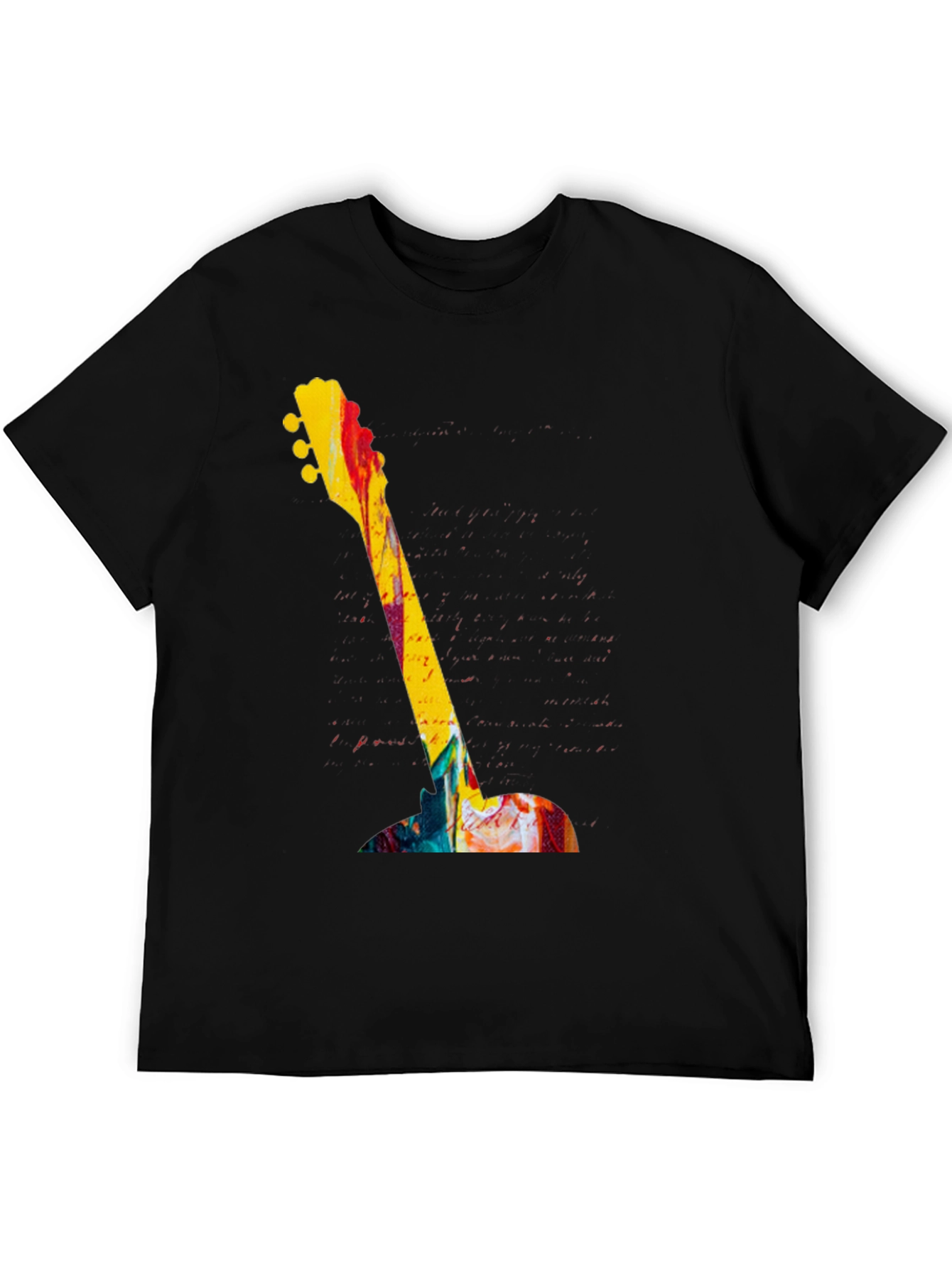 Abstract Guitar Graphic Tee - Bold Artistic Design