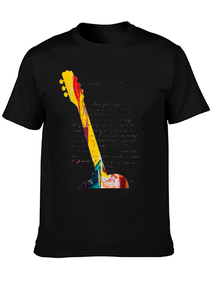 Abstract Guitar Graphic Tee - Bold Artistic Design