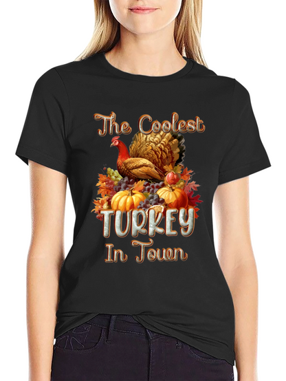 Coolest Turkey in Town Graphic T-Shirt