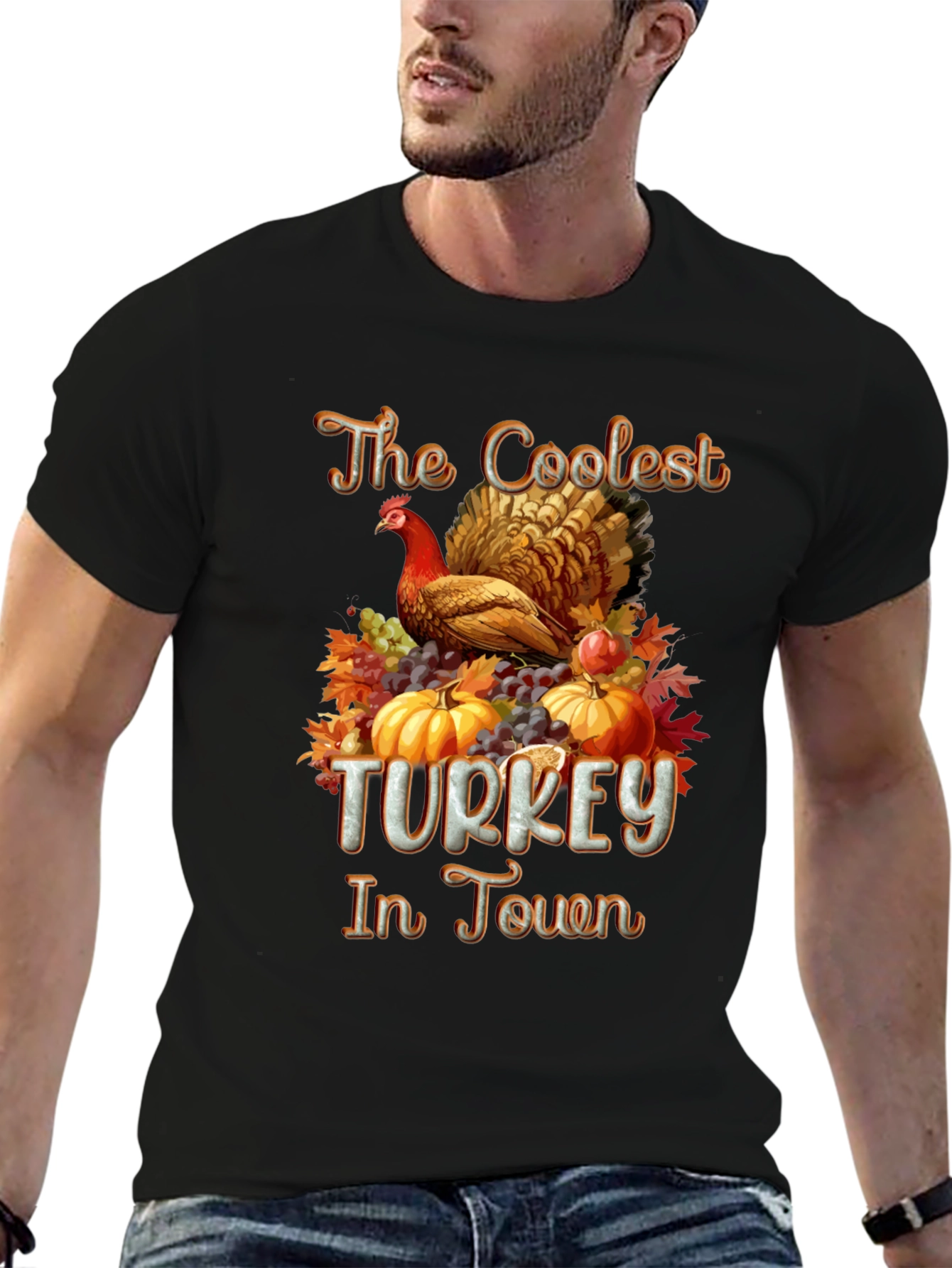 Coolest Turkey in Town Graphic T-Shirt