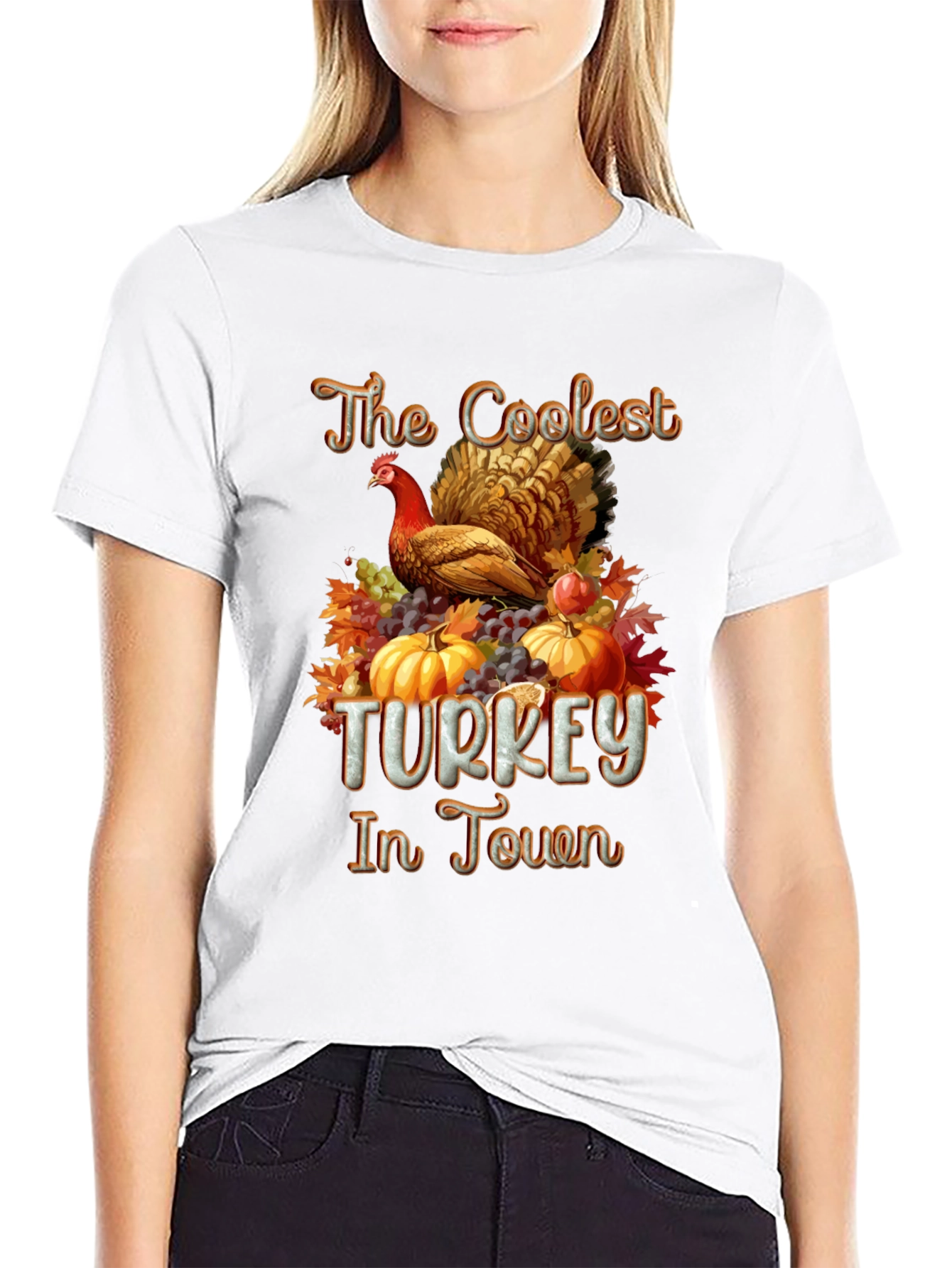 Coolest Turkey in Town Graphic T-Shirt