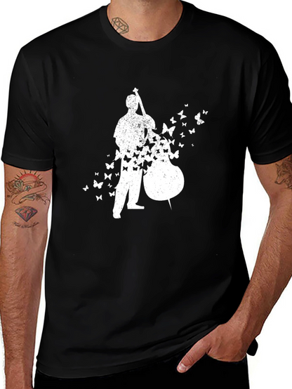 Bass Player Butterfly T-Shirt - Black