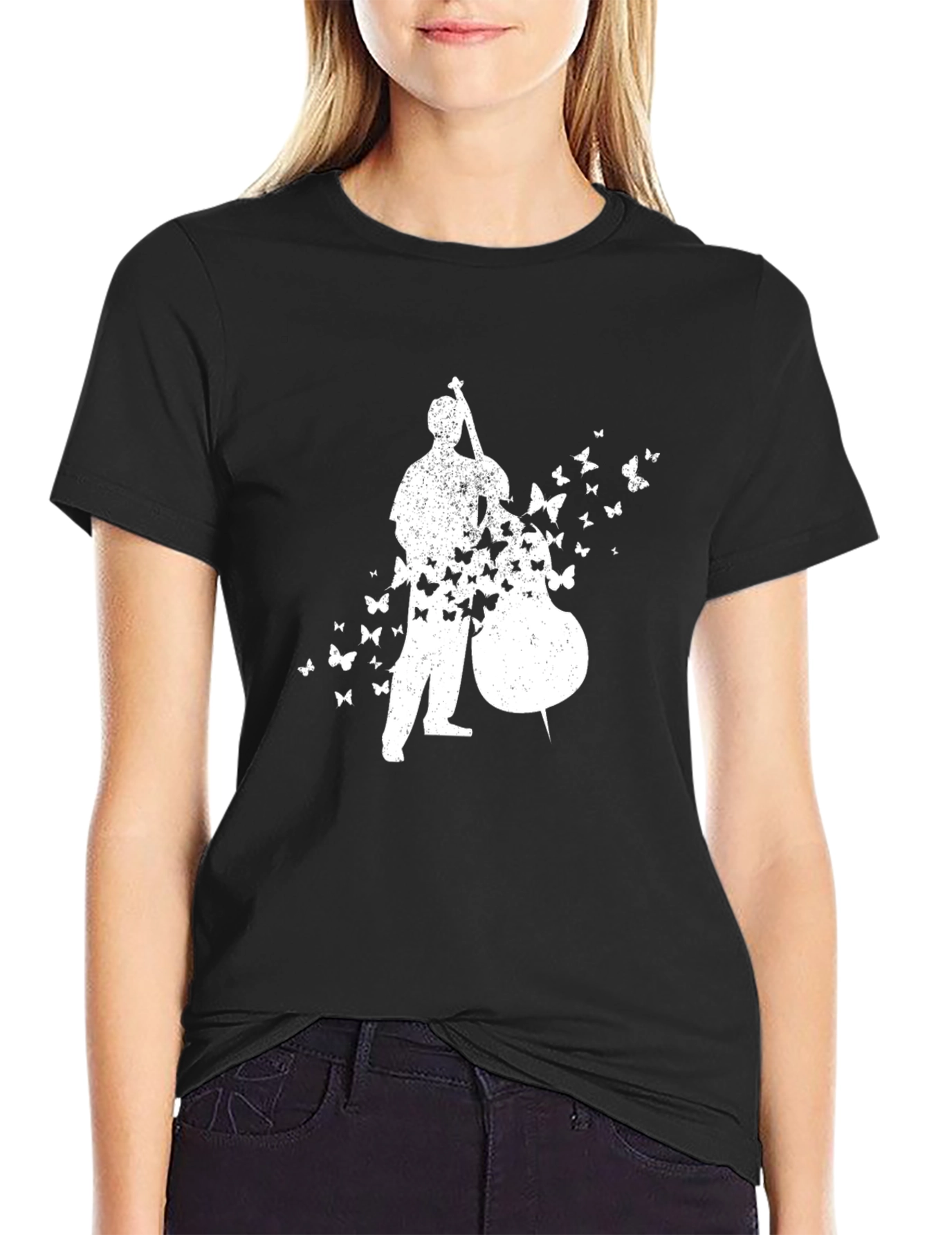 Bass Player Butterfly T-Shirt - Black