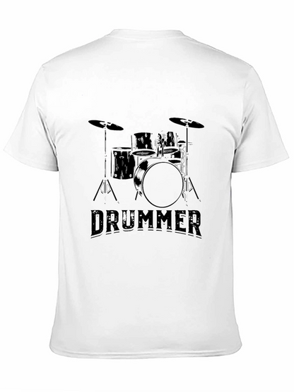 Drummer T-Shirt - Black Drum Kit Design Tee