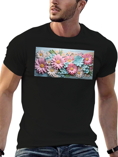 Floral Graphic Print Crew Neck T-Shirt