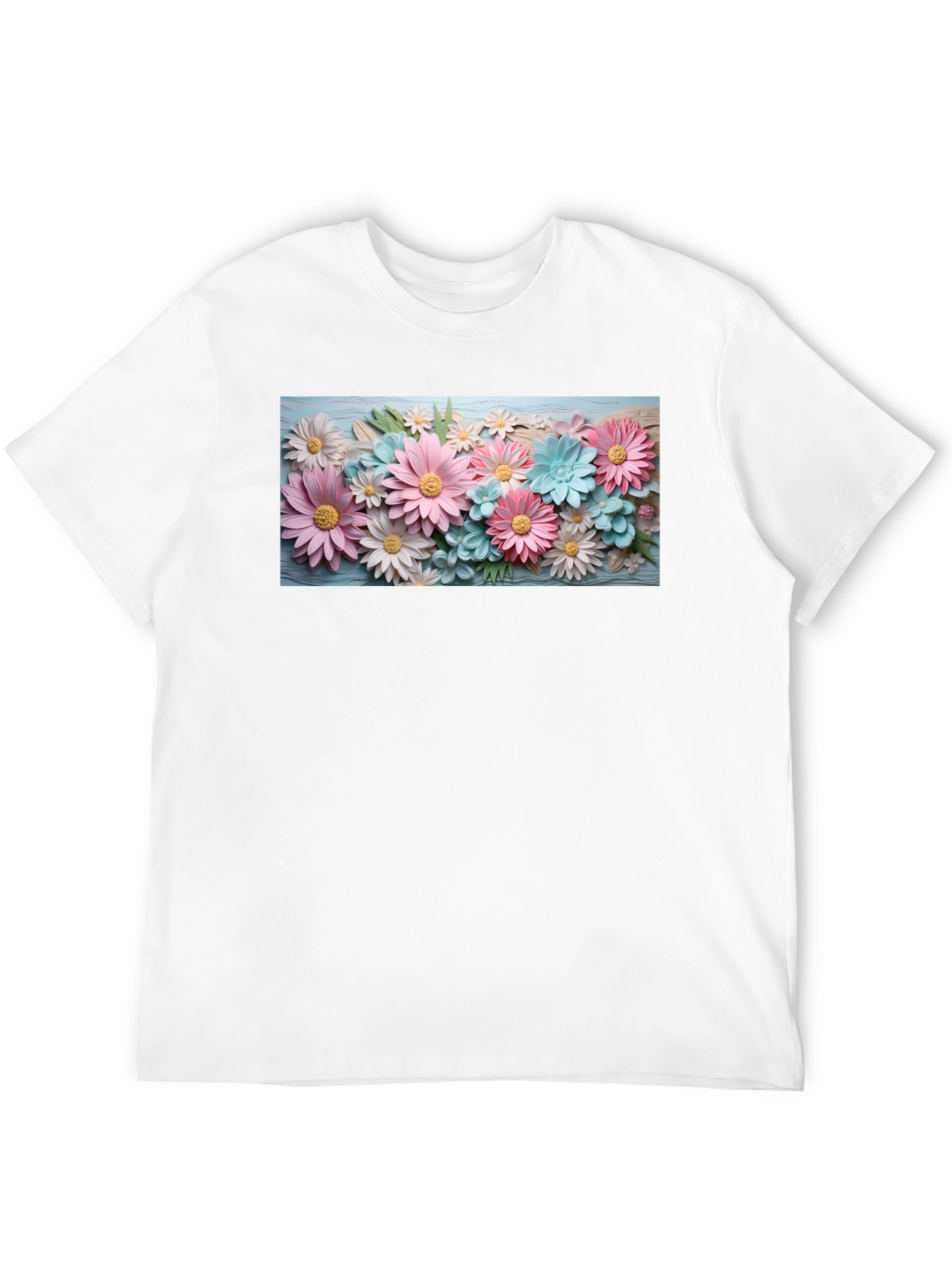 Floral Graphic Print Crew Neck T-Shirt