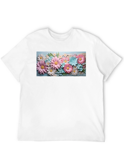 Floral Graphic Print Crew Neck T-Shirt