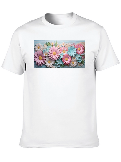 Floral Graphic Print Crew Neck T-Shirt