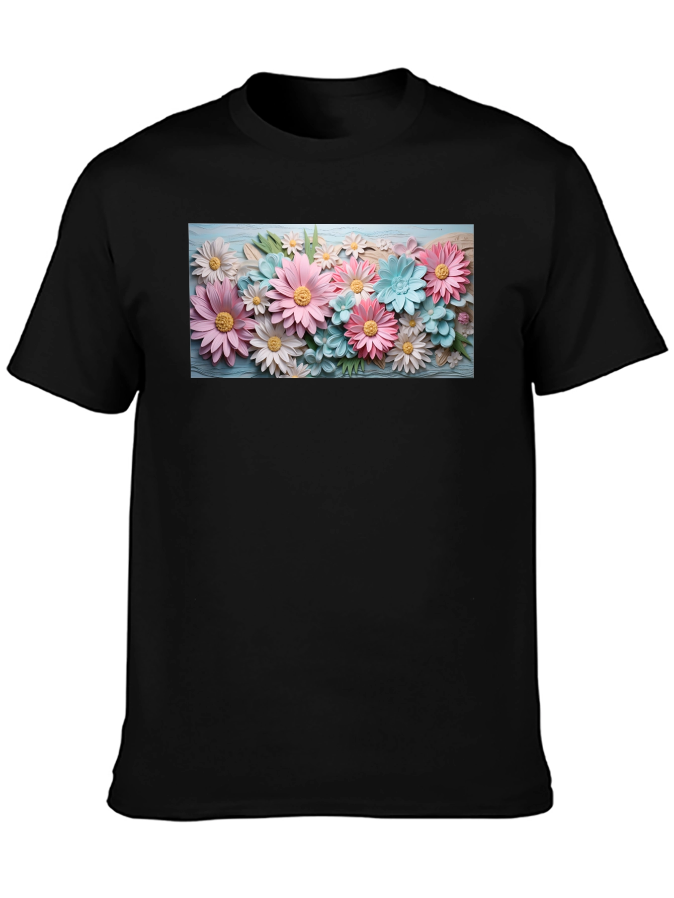 Floral Graphic Print Crew Neck T-Shirt