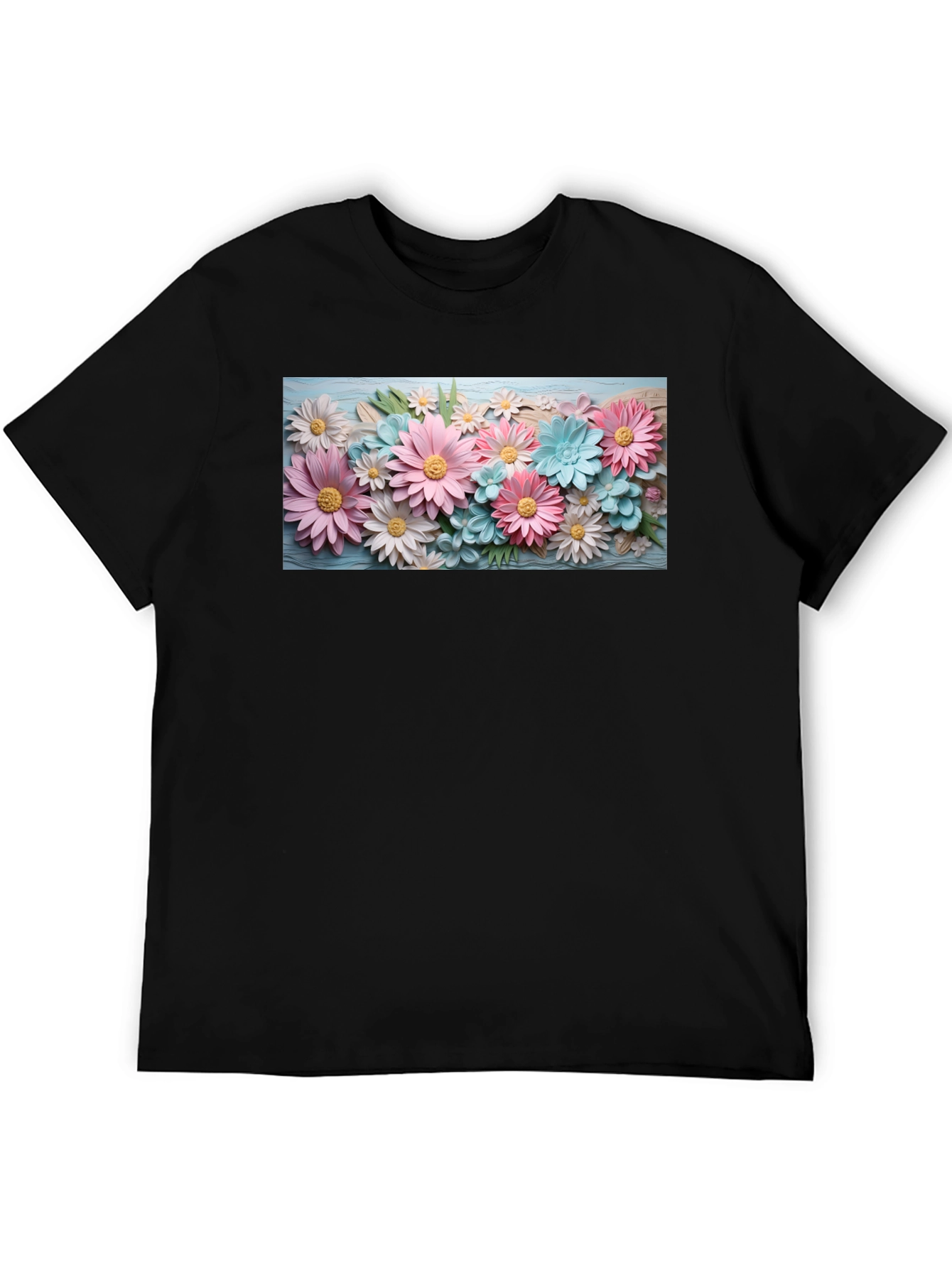 Floral Graphic Print Crew Neck T-Shirt