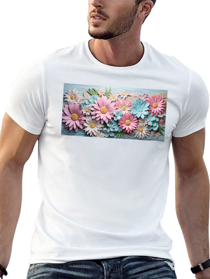 Floral Graphic Print Crew Neck T-Shirt