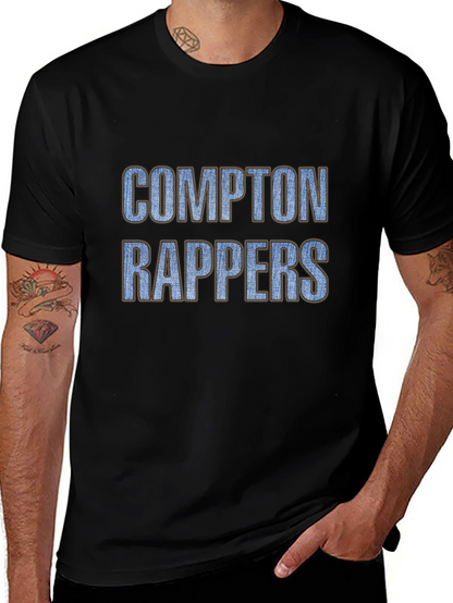 Compton Rappers Graphic Tee - Black Cotton T-Shirt