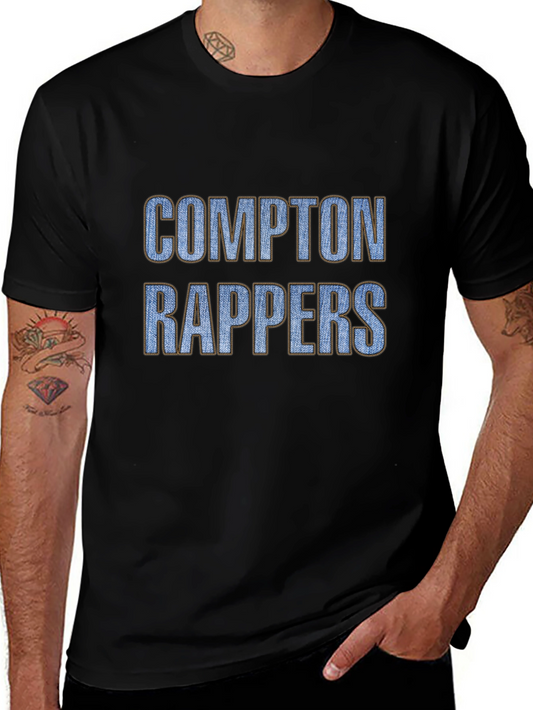 Compton Rappers Graphic Tee - Black Cotton T-Shirt