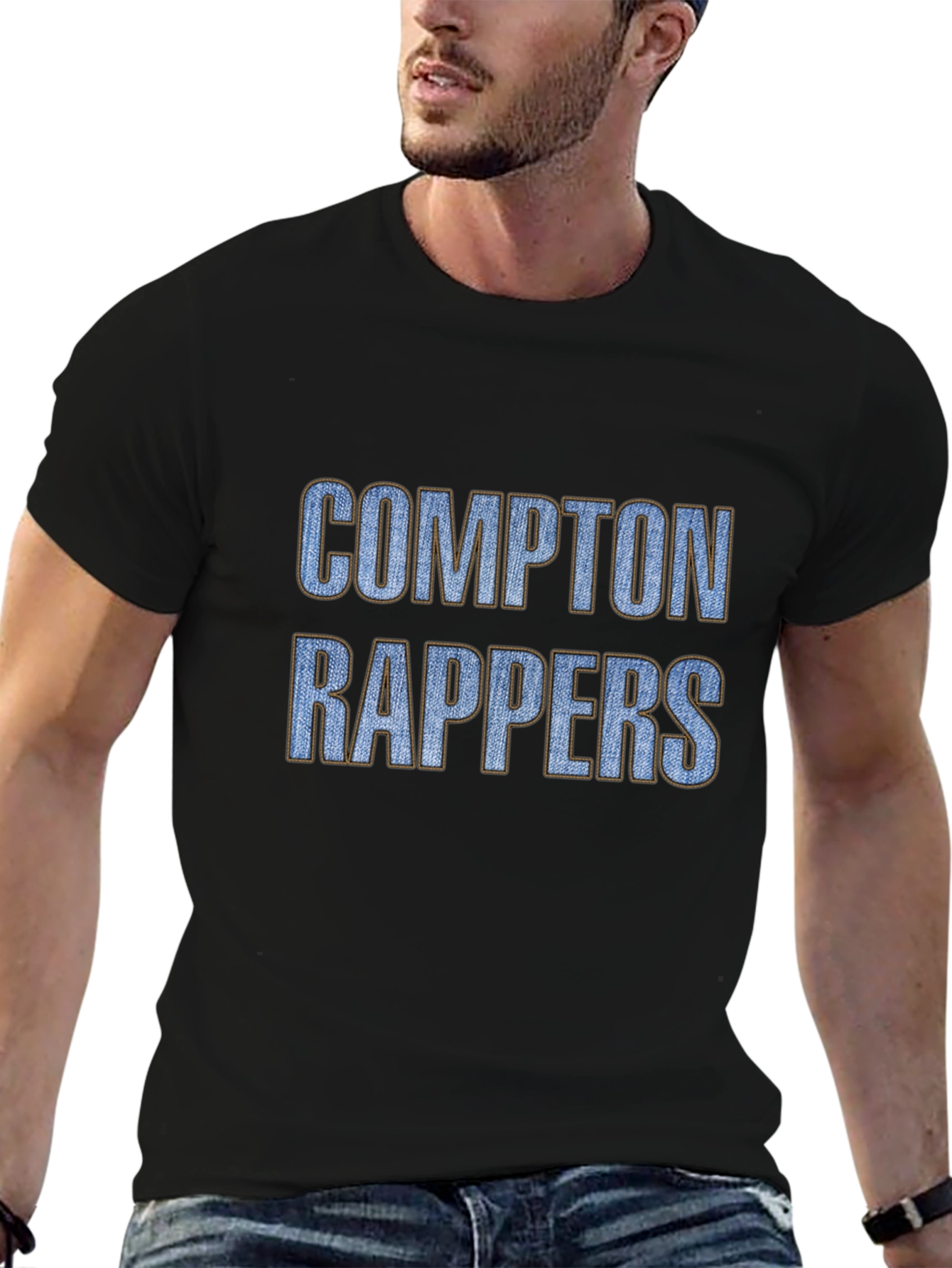 Compton Rappers Graphic Tee - Black Cotton T-Shirt