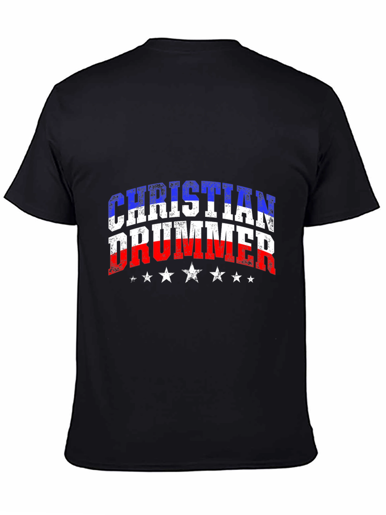 Christian Drummer USA Flag Graphic T-Shirt