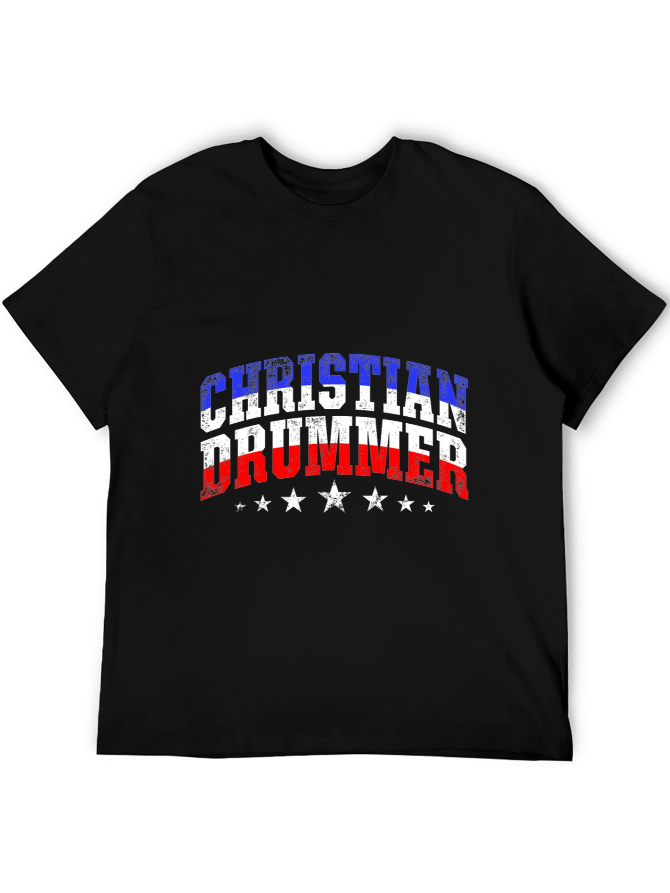Christian Drummer USA Flag Graphic T-Shirt