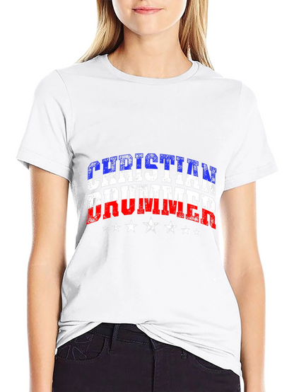 Christian Drummer USA Flag Graphic T-Shirt