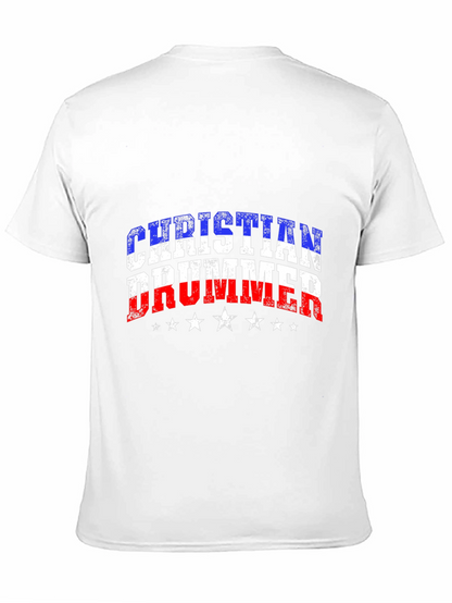 Christian Drummer USA Flag Graphic T-Shirt