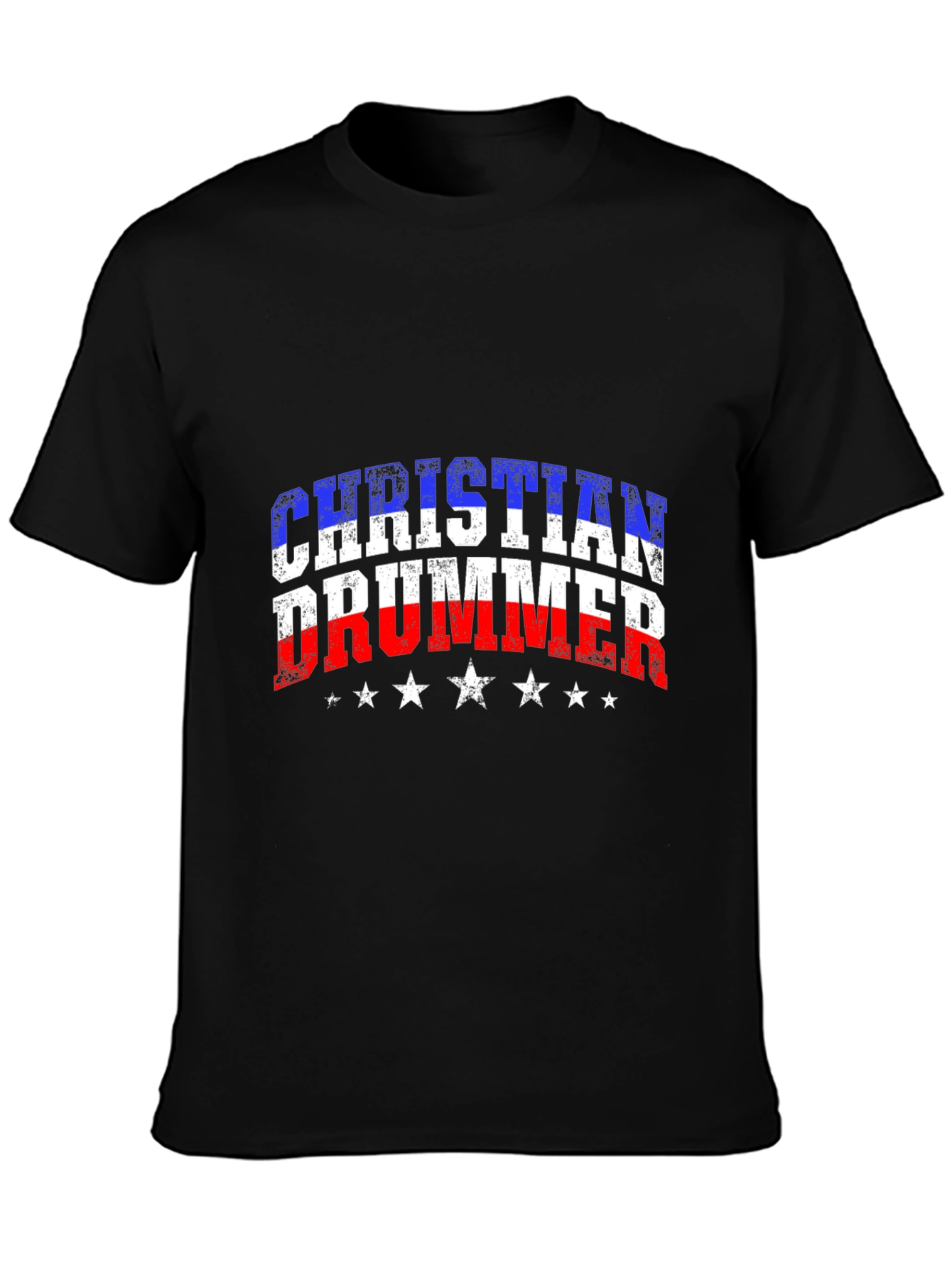Christian Drummer USA Flag Graphic T-Shirt
