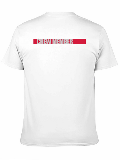 Crew Member Graphic Tee - Black Cotton Casual T-Shirt