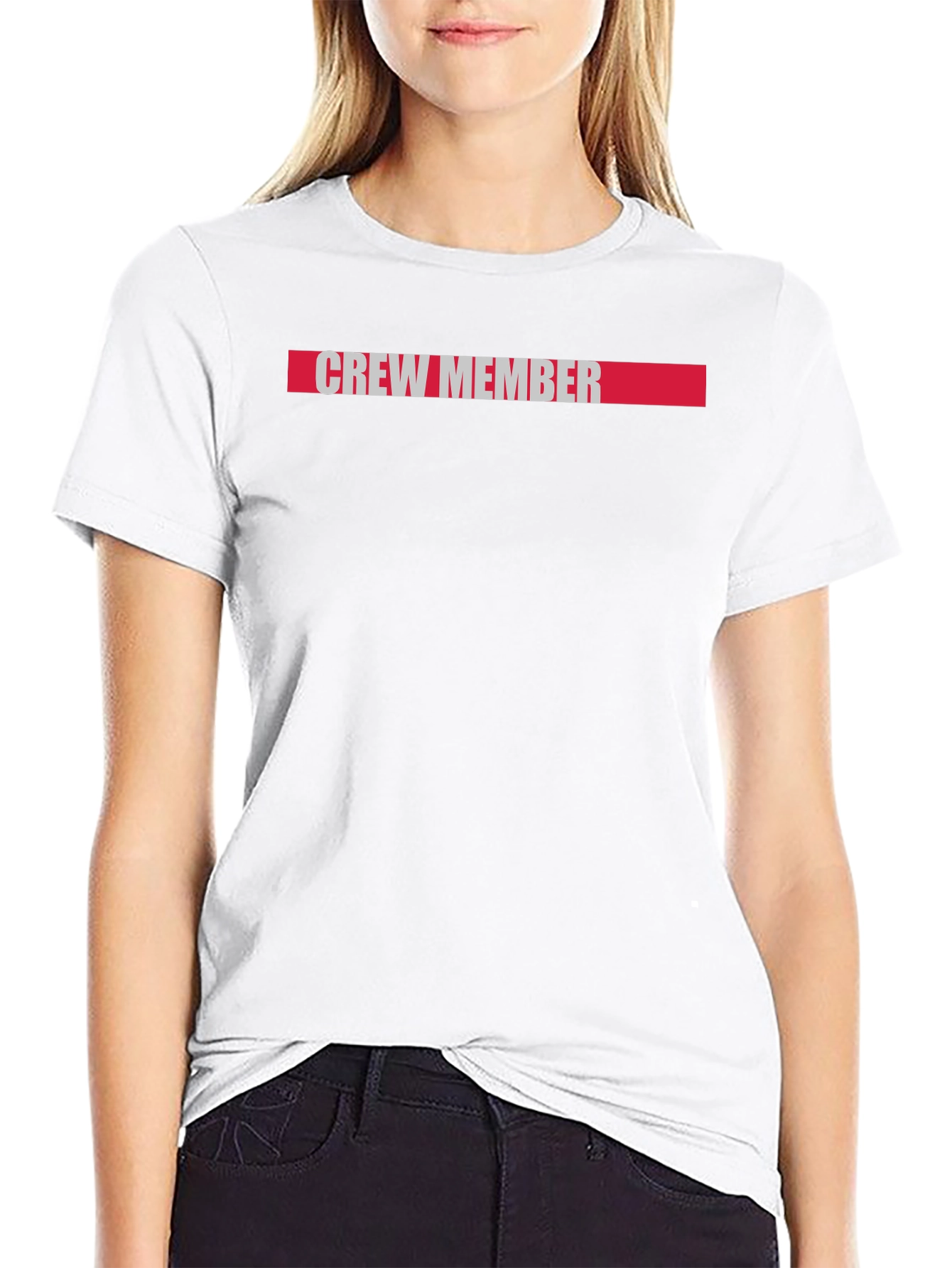 Crew Member Graphic Tee - Black Cotton Casual T-Shirt