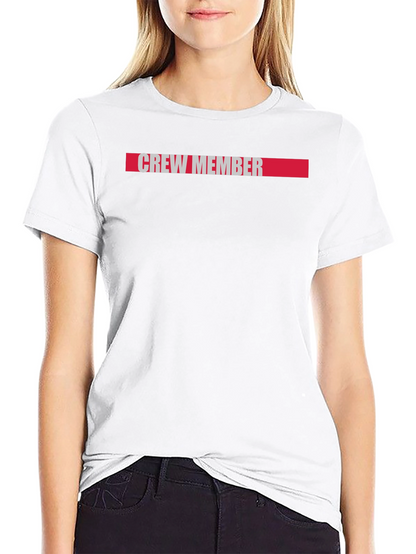 Crew Member Graphic Tee - Black Cotton Casual T-Shirt