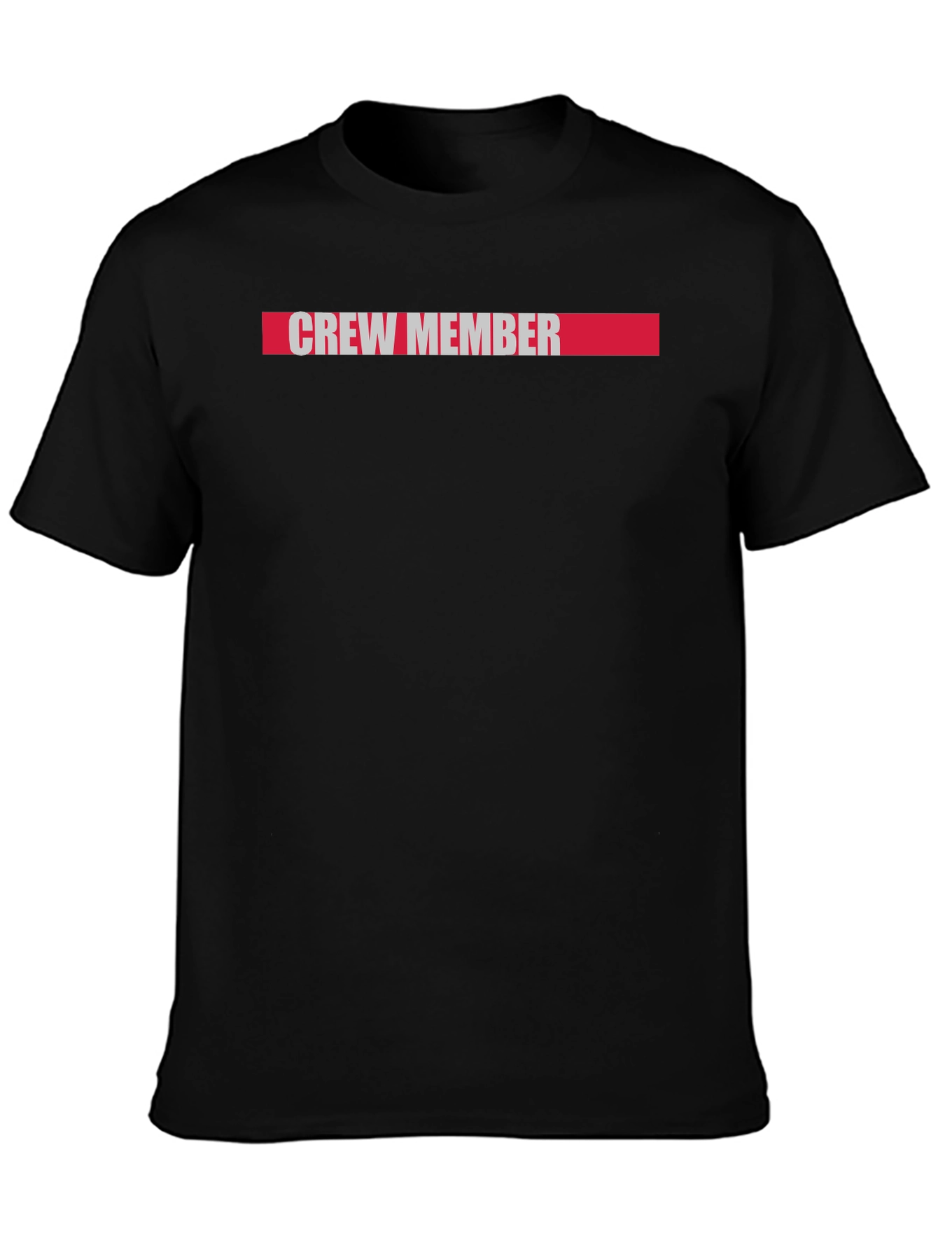 Crew Member Graphic Tee - Black Cotton Casual T-Shirt