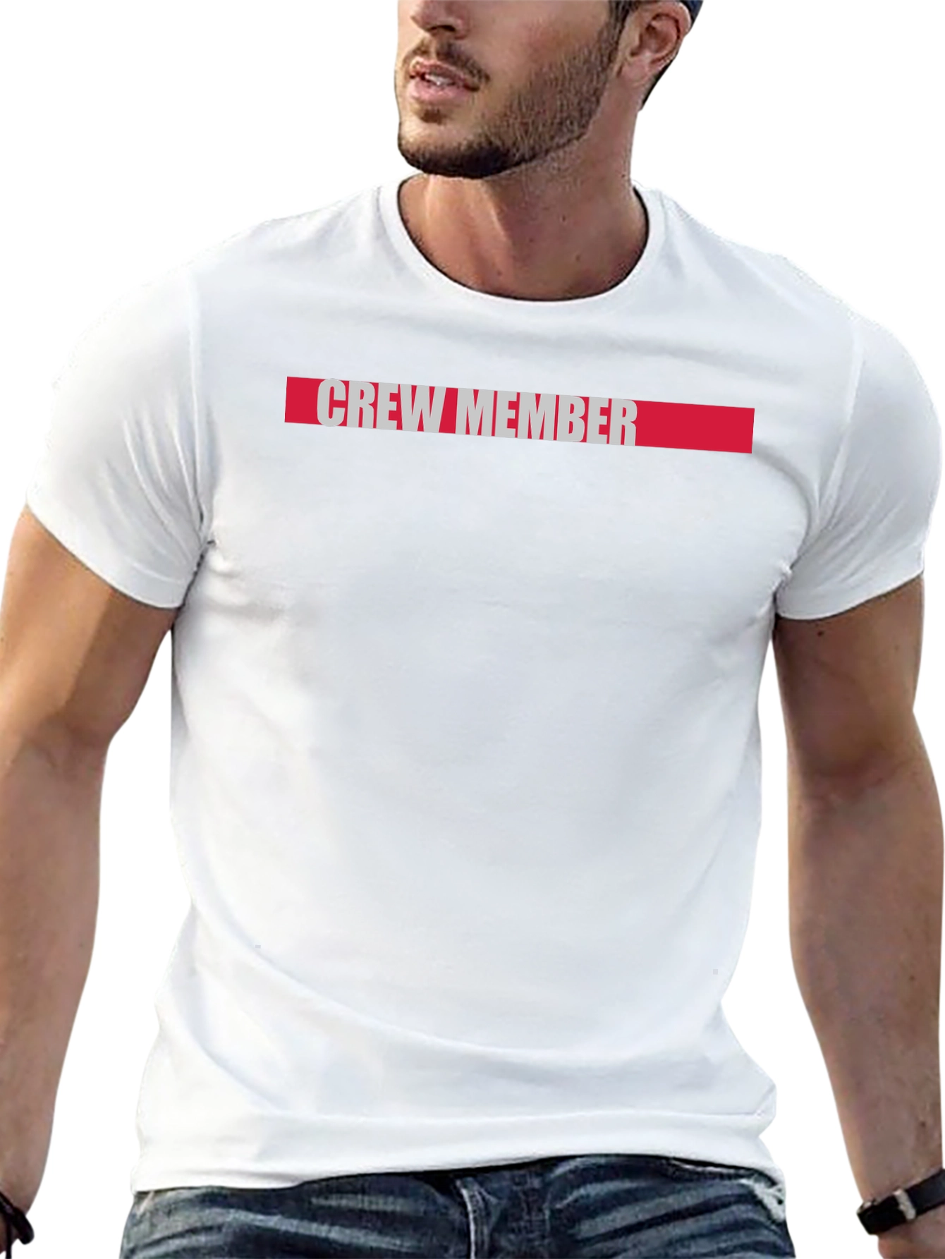 Crew Member Graphic Tee - Black Cotton Casual T-Shirt
