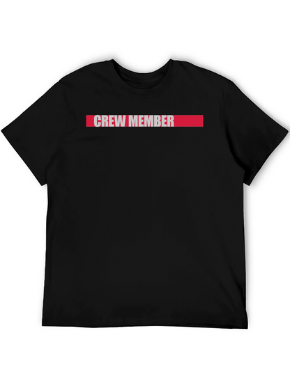 Crew Member Graphic Tee - Black Cotton Casual T-Shirt