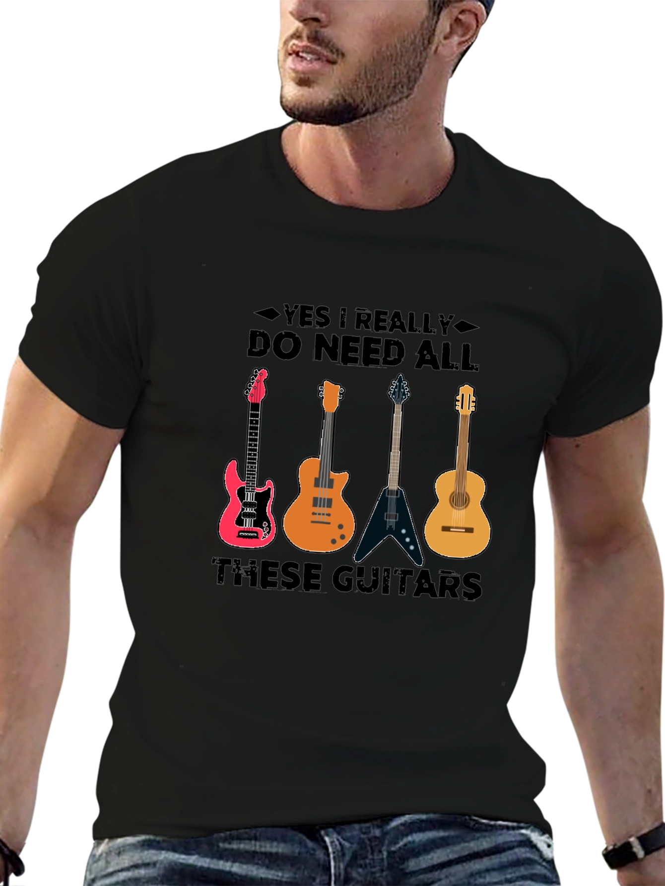 Guitar Lover T-Shirt: Yes I Need All These Guitars!