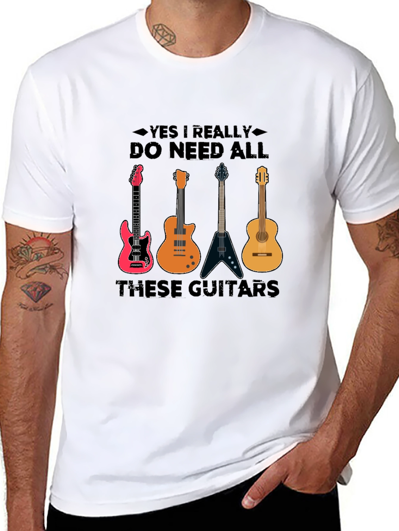 Guitar Lover T-Shirt: Yes I Need All These Guitars!