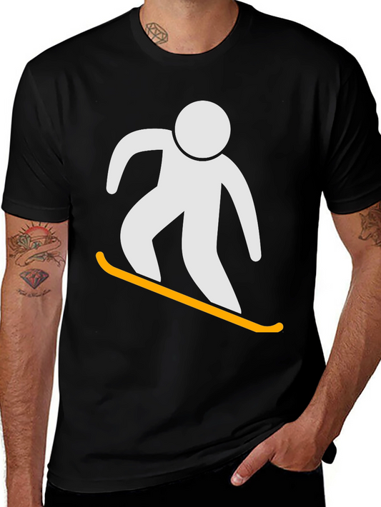 Snowboarder Graphic Tee - Black Cotton T-Shirt