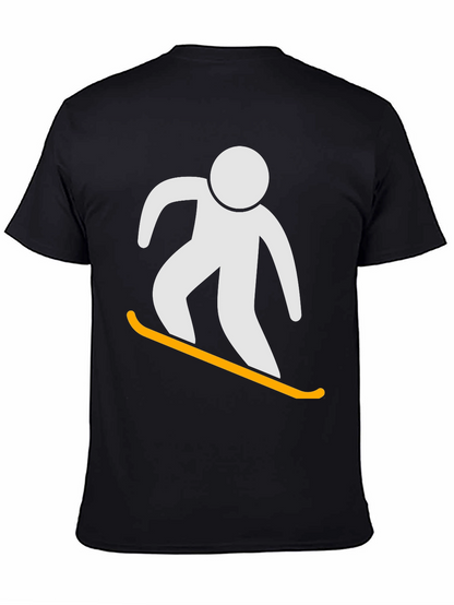 Snowboarder Graphic Tee - Black Cotton T-Shirt