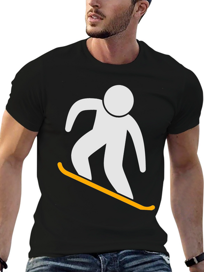 Snowboarder Graphic Tee - Black Cotton T-Shirt