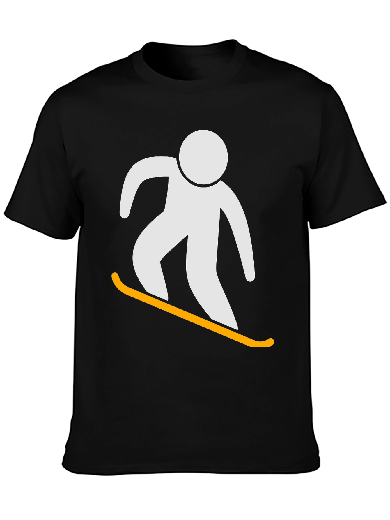 Snowboarder Graphic Tee - Black Cotton T-Shirt