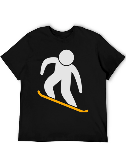 Snowboarder Graphic Tee - Black Cotton T-Shirt