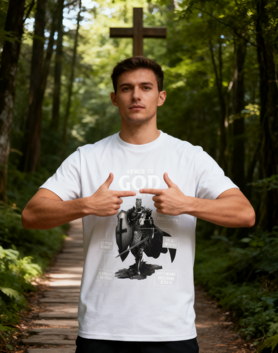 Armor of God Ephesians 6:10-18 Christian T-Shirt - 100% Cotton, Faith-Inspired Tee for Daily Wear & Religious Gatherings