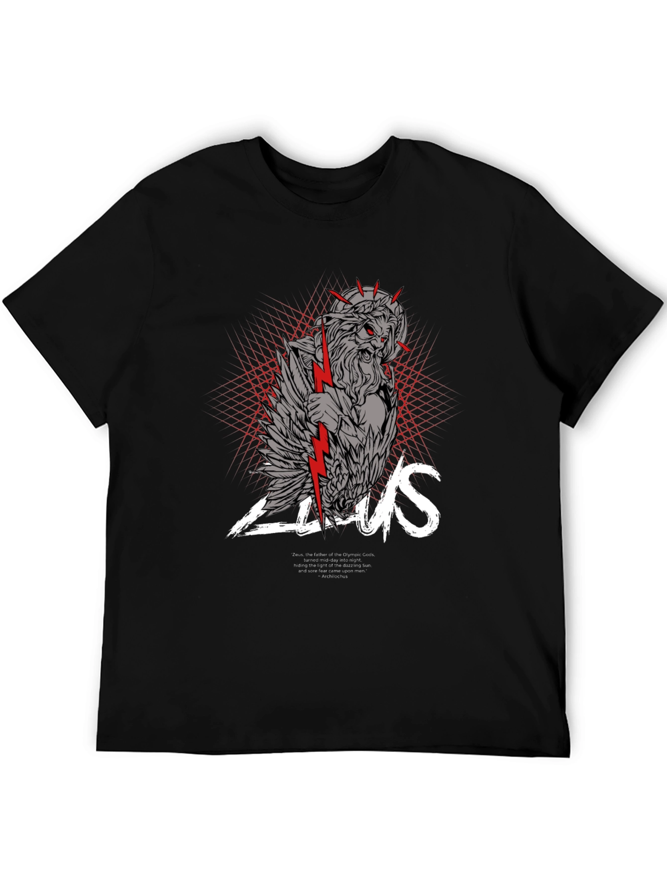 Zeus Graphic Print Black T-Shirt